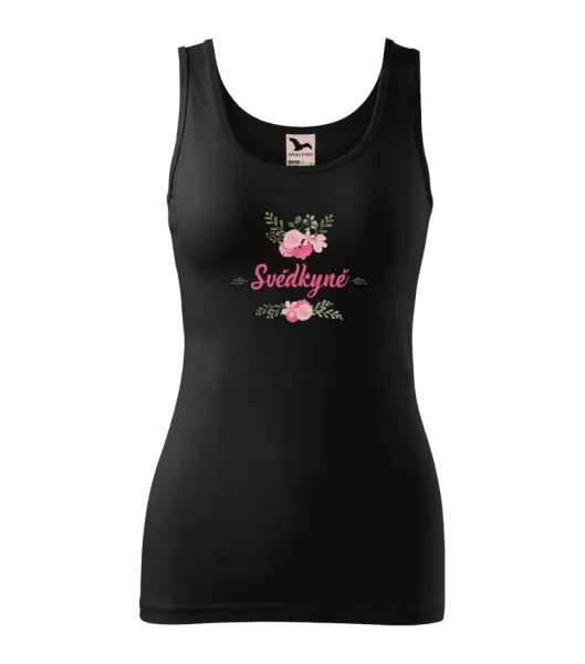 Dámské tílko Svědkyně - růžové květiny