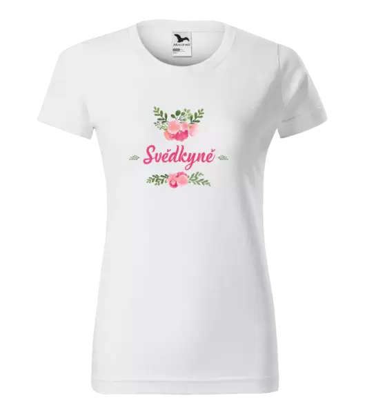 Dámské tričko Svědkyně - růžové květiny