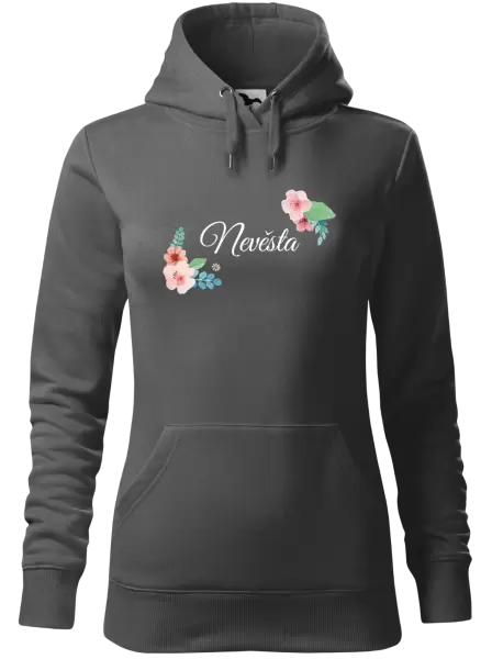 Dámská mikina Nevěsta - růžovomodré květiny