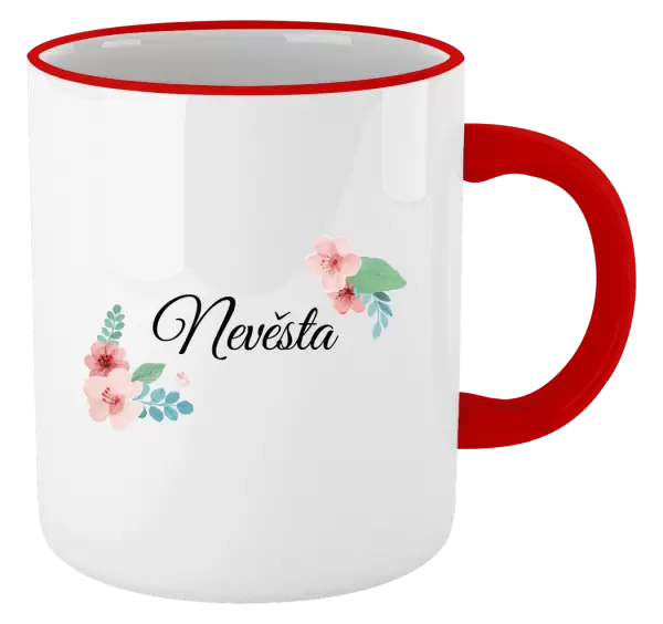 Hrnek Nevěsta - růžovomodré květiny