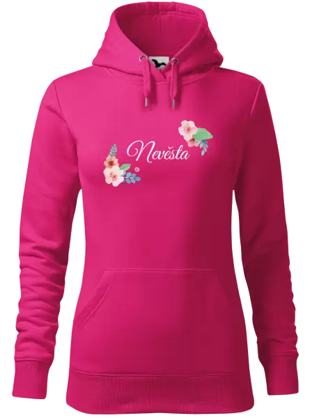 Dámská mikina Nevěsta - růžovomodré květiny