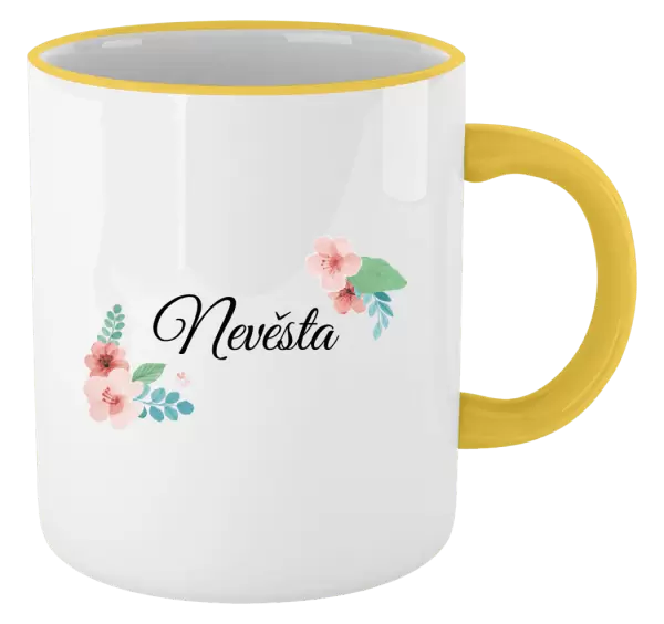 Hrnek Nevěsta - růžovomodré květiny