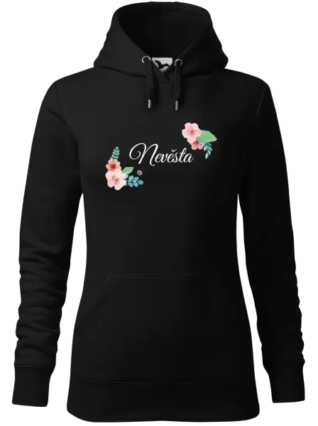 Dámská mikina Nevěsta - růžovomodré květiny
