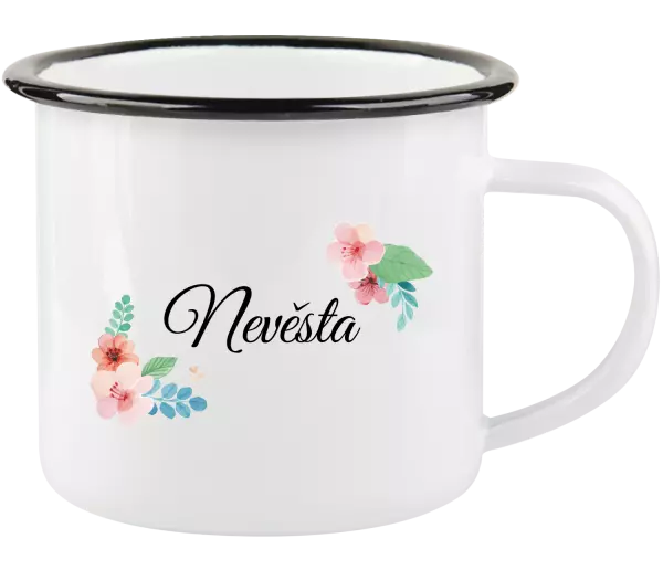 Plecháček Nevěsta - růžovomodré květiny