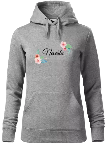 Dámská mikina Nevěsta - růžovomodré květiny
