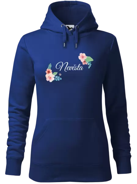 Dámská mikina Nevěsta - růžovomodré květiny