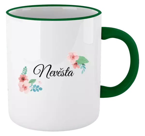 Hrnek Nevěsta - růžovomodré květiny