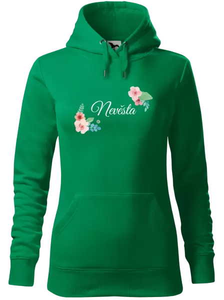 Dámská mikina Nevěsta - růžovomodré květiny