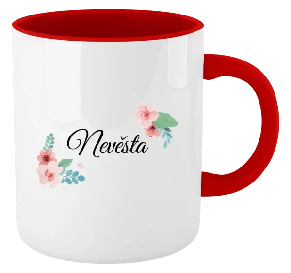 Hrnek Nevěsta - růžovomodré květiny