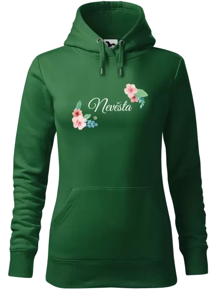 Dámská mikina Nevěsta - růžovomodré květiny