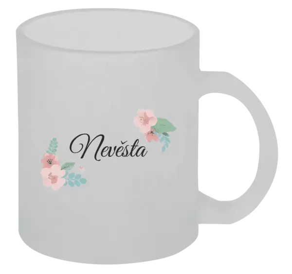 Hrnek Nevěsta - růžovomodré květiny