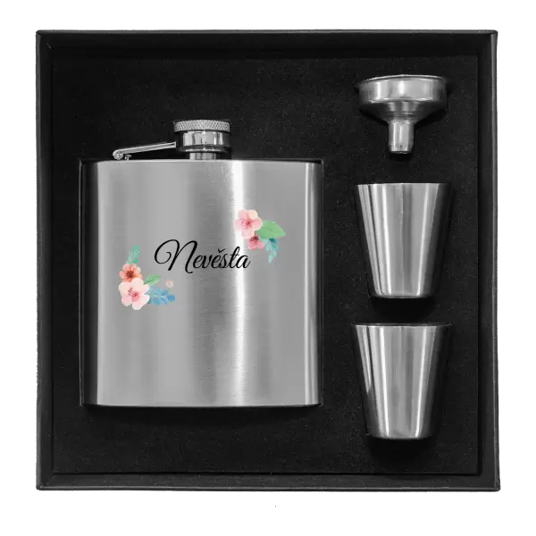 Placatka v krabičce Nevěsta - růžovomodré květiny