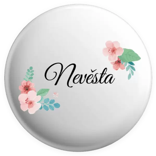 Placka Nevěsta - růžovomodré květiny