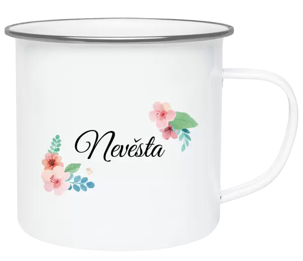 Plecháček Nevěsta - růžovomodré květiny