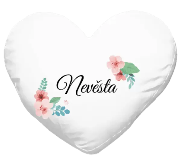 Polštář Nevěsta - růžovomodré květiny