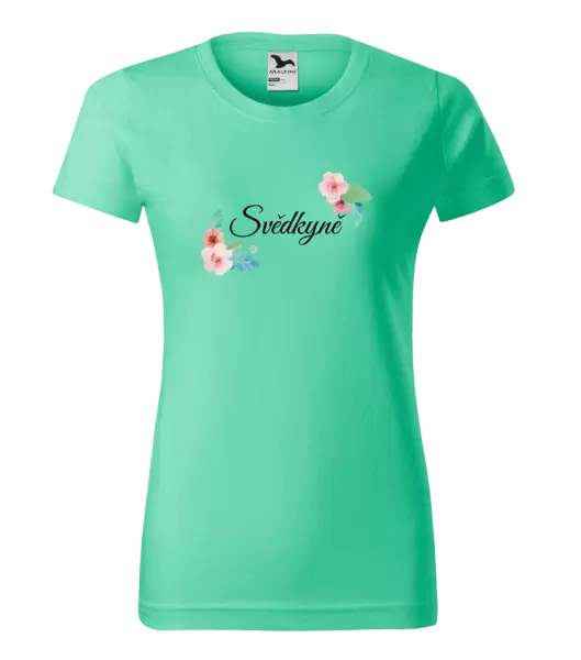 Dámské tričko Svědkyně - růžovomodré květiny