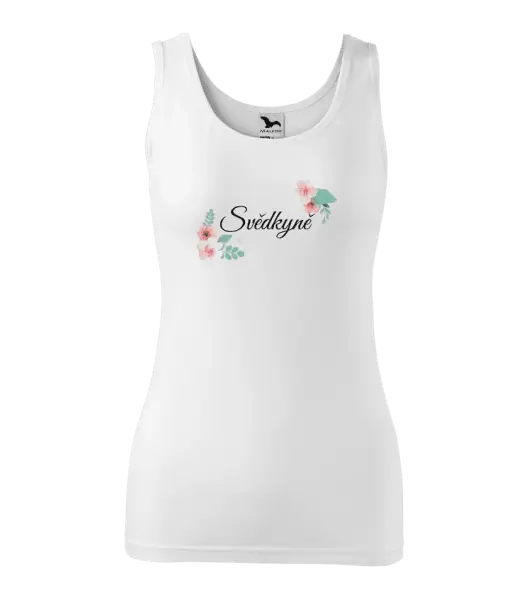 Dámské tílko Svědkyně - růžovomodré květiny