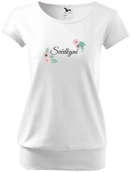 Dámské tričko Svědkyně - růžovomodré květiny