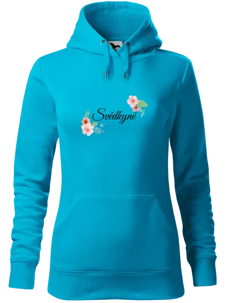 Dámská mikina Svědkyně - růžovomodré květiny