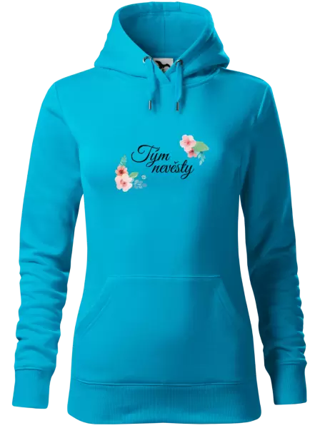 Dámská mikina Tým nevěsty - růžovomodré květiny