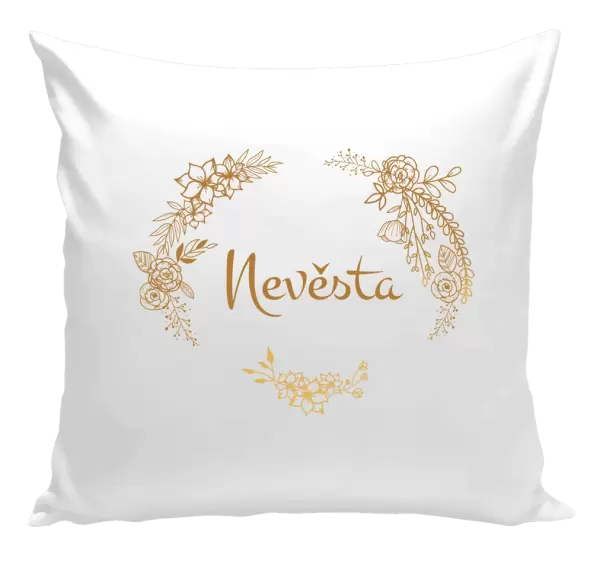Polštář Nevěsta - okrové květiny