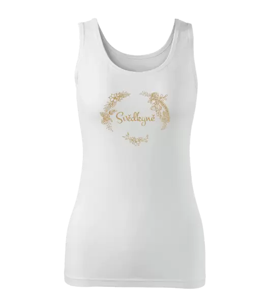 Dámské tílko Svědkyně - okrové květiny