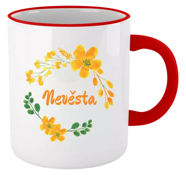 Hrnek Nevěsta - žluté květiny