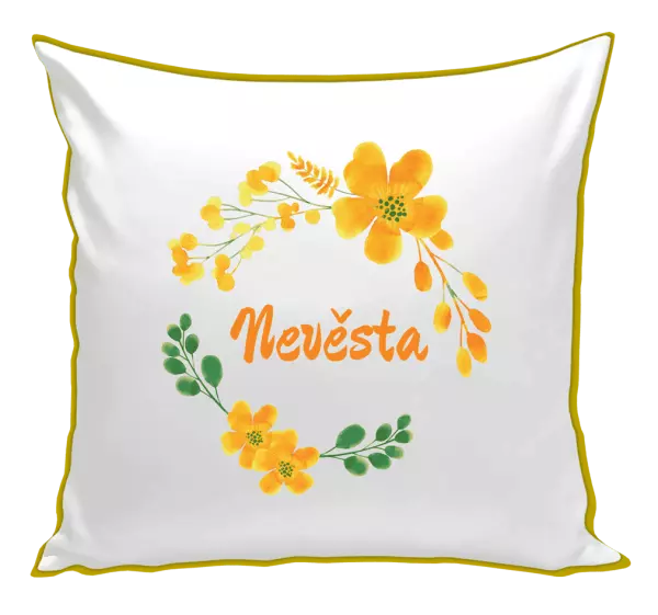 Polštář Nevěsta - žluté květiny