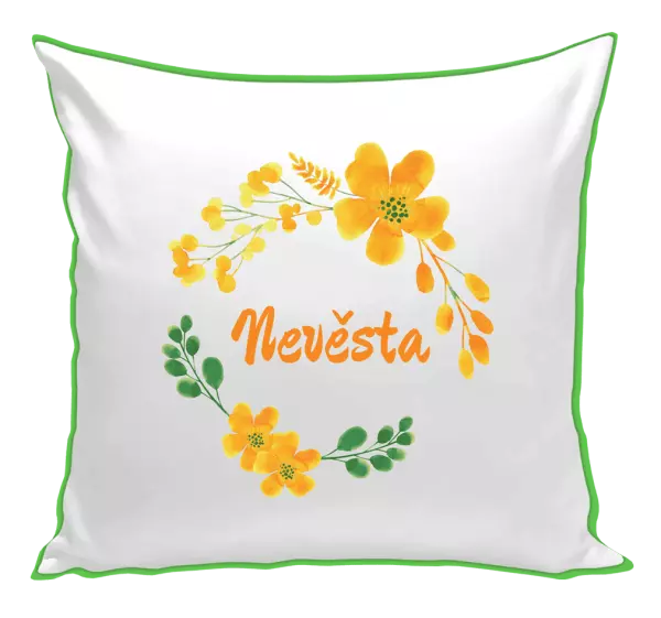 Polštář Nevěsta - žluté květiny