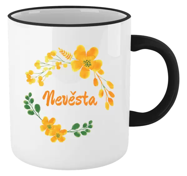 Hrnek Nevěsta - žluté květiny