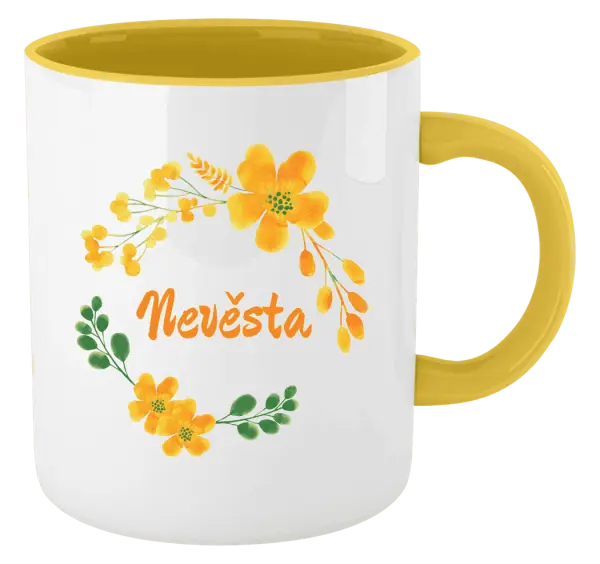Hrnek Nevěsta - žluté květiny