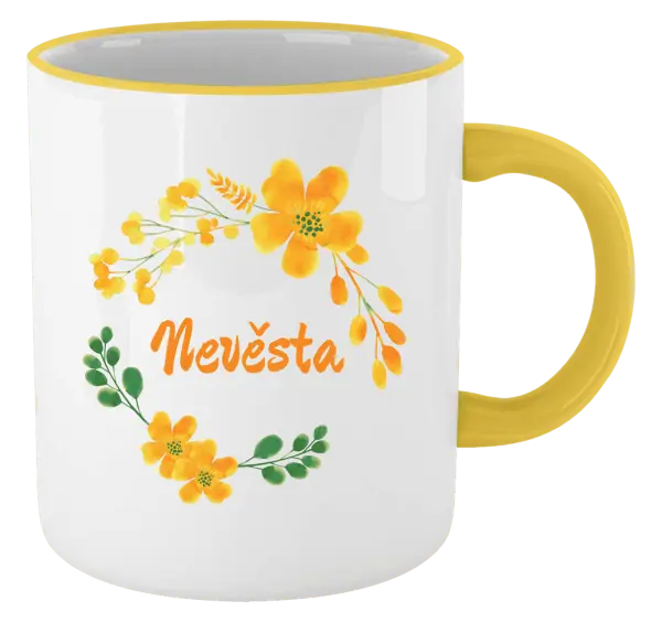 Hrnek Nevěsta - žluté květiny