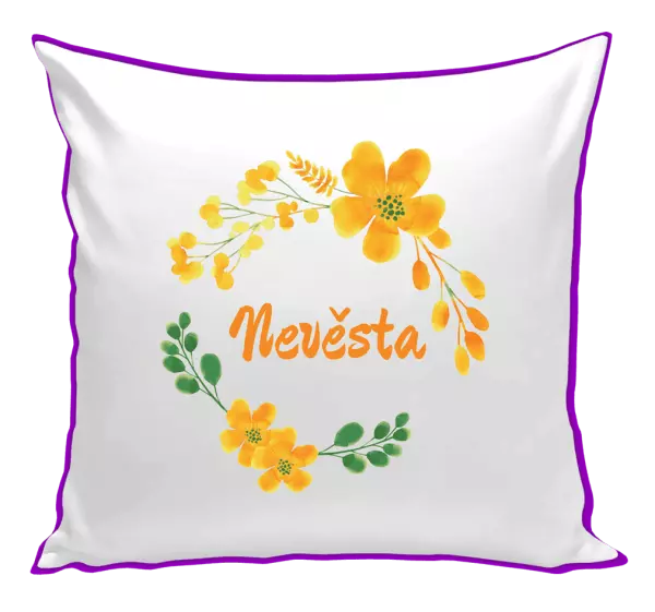 Polštář Nevěsta - žluté květiny