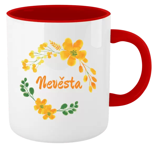 Hrnek Nevěsta - žluté květiny