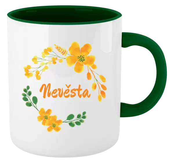 Hrnek Nevěsta - žluté květiny