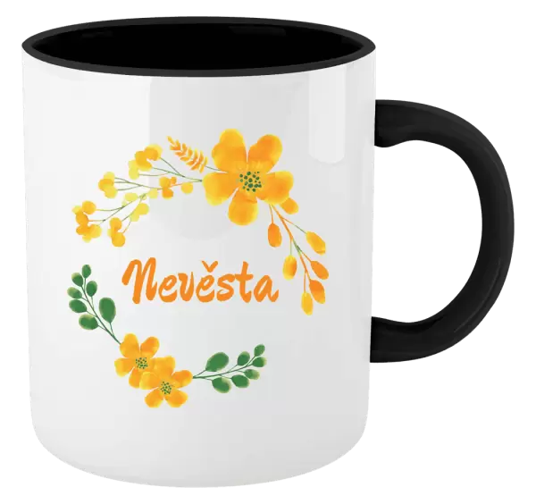 Hrnek Nevěsta - žluté květiny