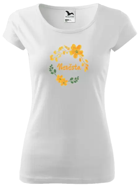 Dámské tričko Nevěsta - žluté květiny