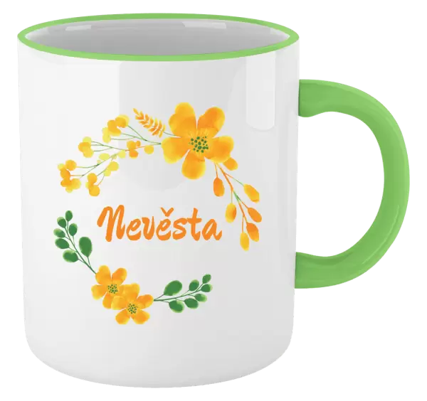 Hrnek Nevěsta - žluté květiny