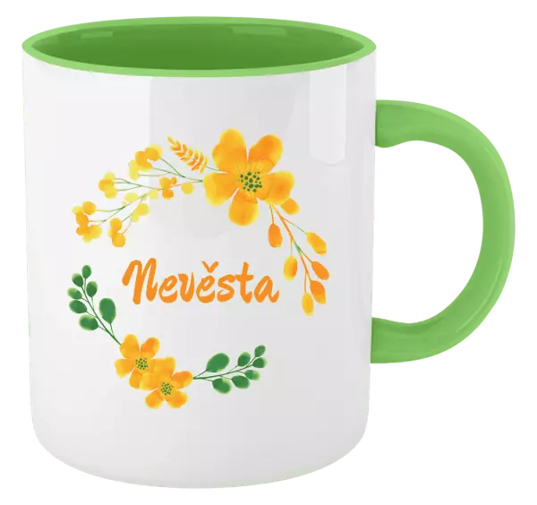 Hrnek Nevěsta - žluté květiny