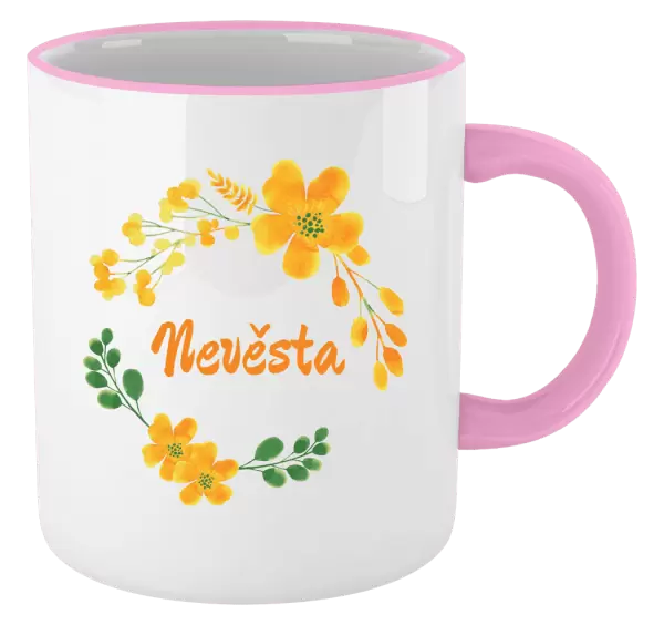 Hrnek Nevěsta - žluté květiny