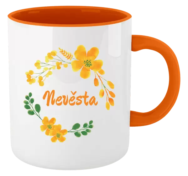 Hrnek Nevěsta - žluté květiny