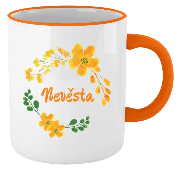Hrnek Nevěsta - žluté květiny