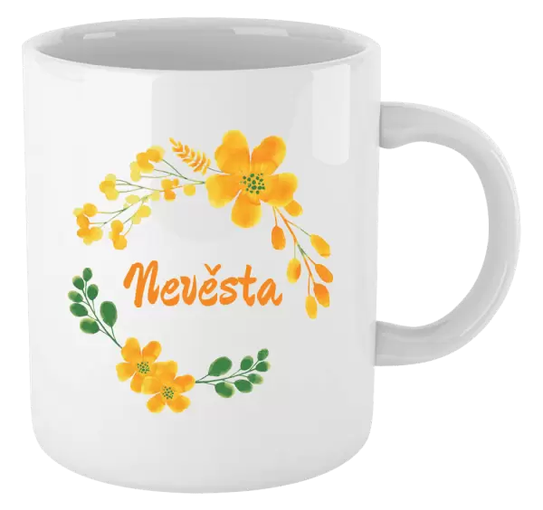 Hrnek Nevěsta - žluté květiny