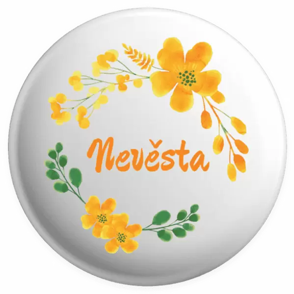 Placka Nevěsta - žluté květiny