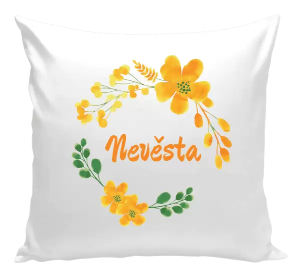 Polštář Nevěsta - žluté květiny