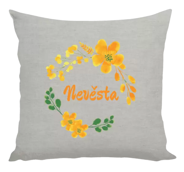 Polštář Nevěsta - žluté květiny