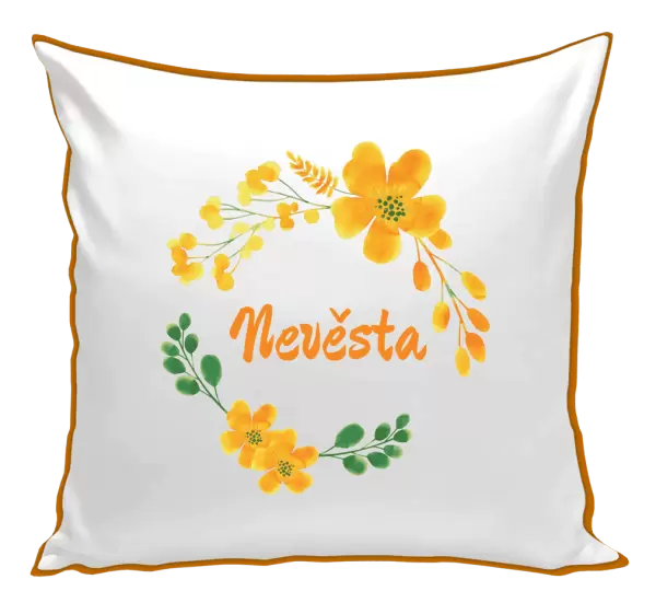 Polštář Nevěsta - žluté květiny