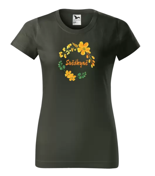 Dámské svatební tričko Svědkyně - žluté květiny