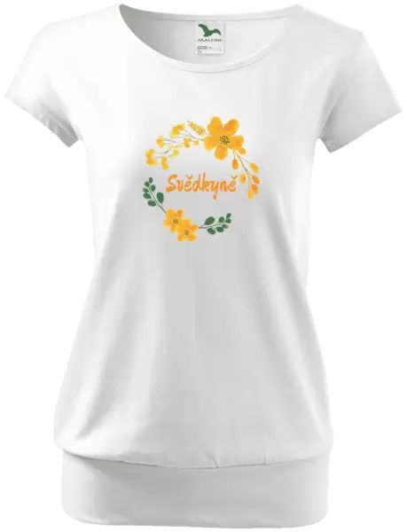 Dámské tričko Svědkyně - žluté květiny