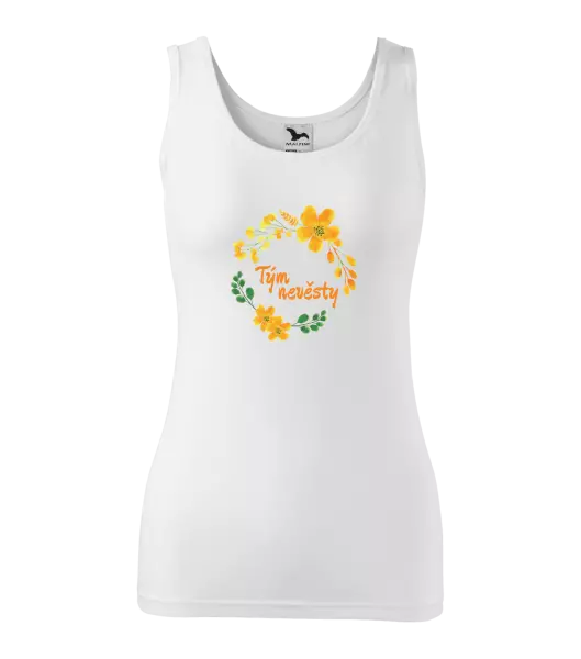 Dámské svatební tílko Tým nevěsty - žluté květiny